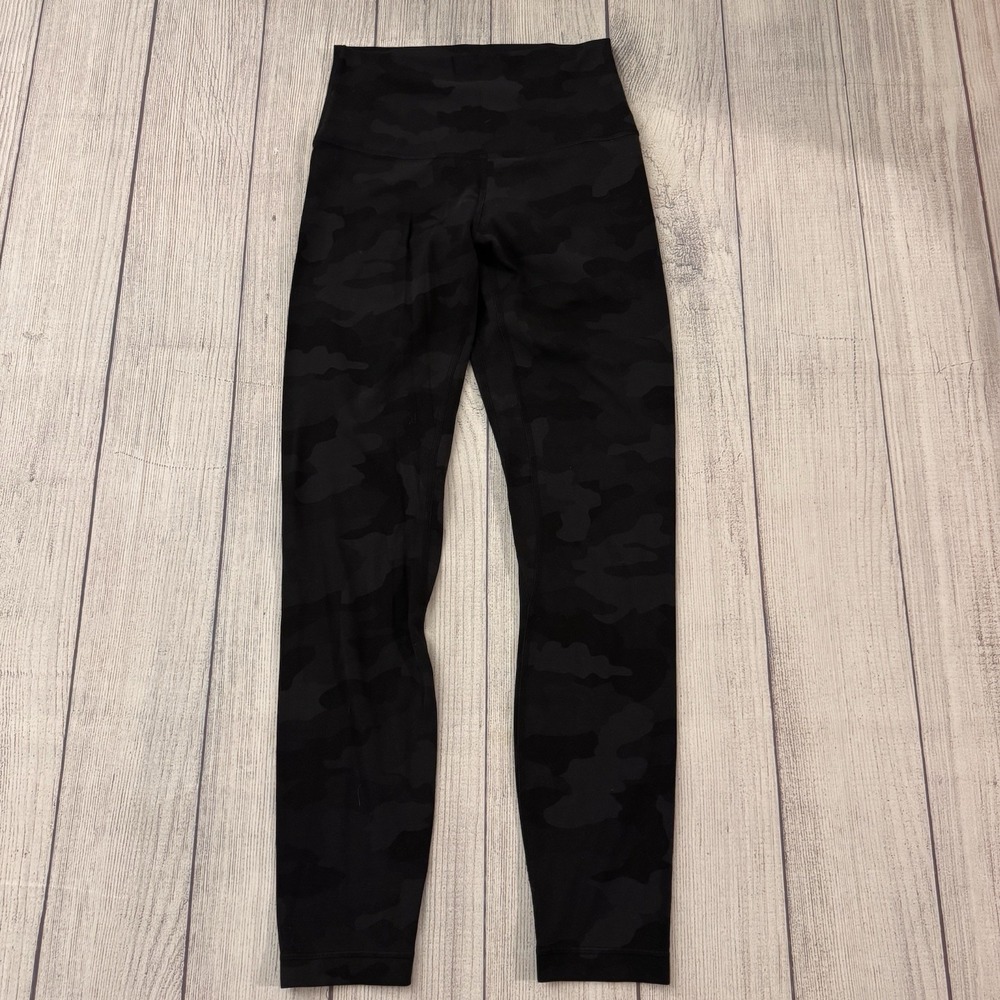 Lululemon Align High Rise Pants Black Camo Leggings Women's Size 4 25" Yoga